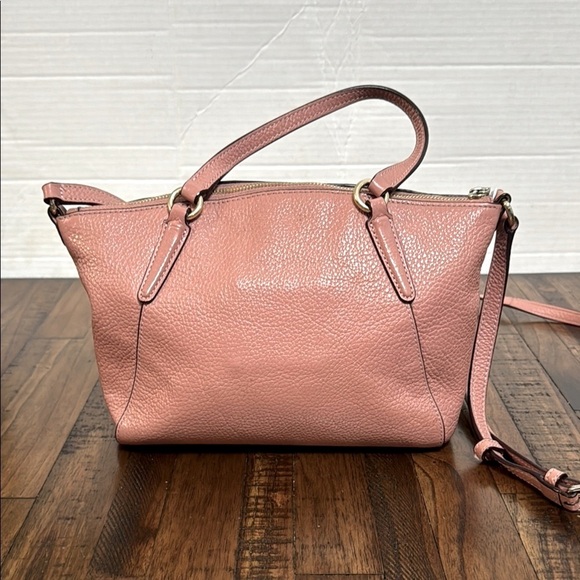 Coach Pink Leather Handbag Kelsey top handle and crossbody rose color VTG - Picture 4 of 17